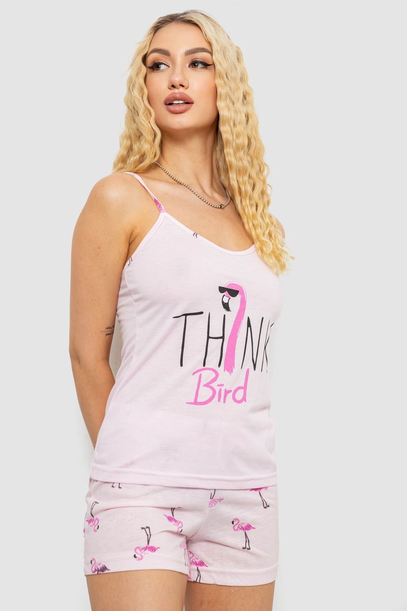 Піжама жіноча з принтом, колір рожевий, 243R7098 - Зображення 3