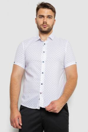Сорочка чоловіча з принтом, колір білий, 214R6917-4