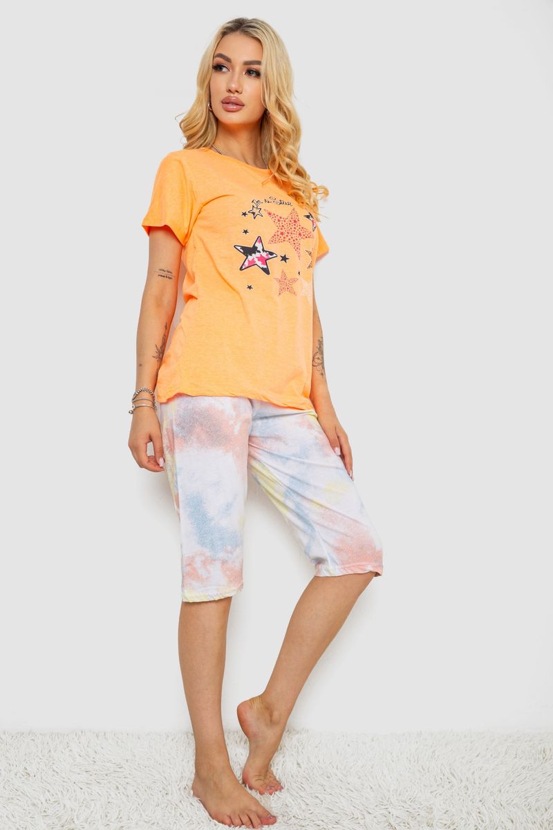 Піжама жіноча, колір помаранчевий, 243R50583 - Зображення 3