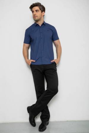 Сорочка чоловіча однотонна, колір синій, 214R6917-13