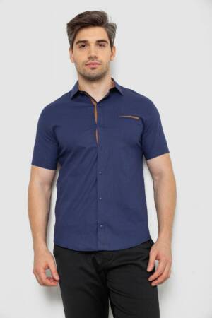 Сорочка чоловіча з принтом, колір синій, 214R7140