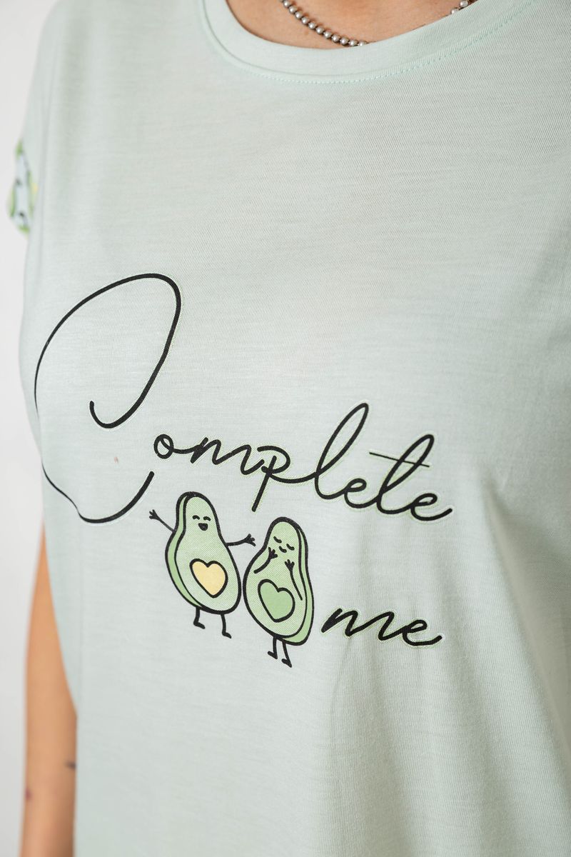 Піжама жіноча з принтом, колір м'ятний, 243R2085 - Зображення 5