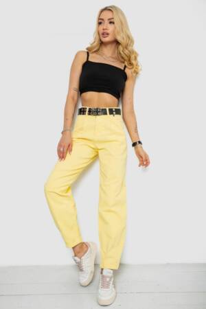 Джинси жіночі балони, колір жовтий, 182R00314