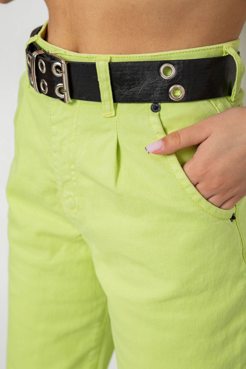 Джинси жіночі балони, колір салатовий, 182R00314 - Зображення 5