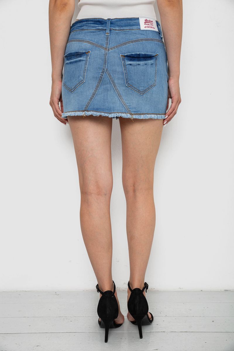 Спідниця джинсова, колір синій, 244R263 - Зображення 4