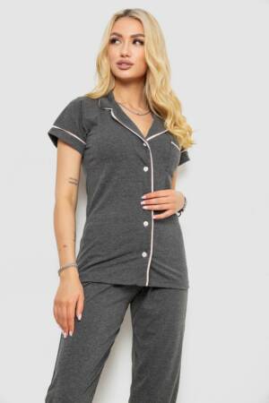 Піжама жіноча, колір сірий, 243R19007