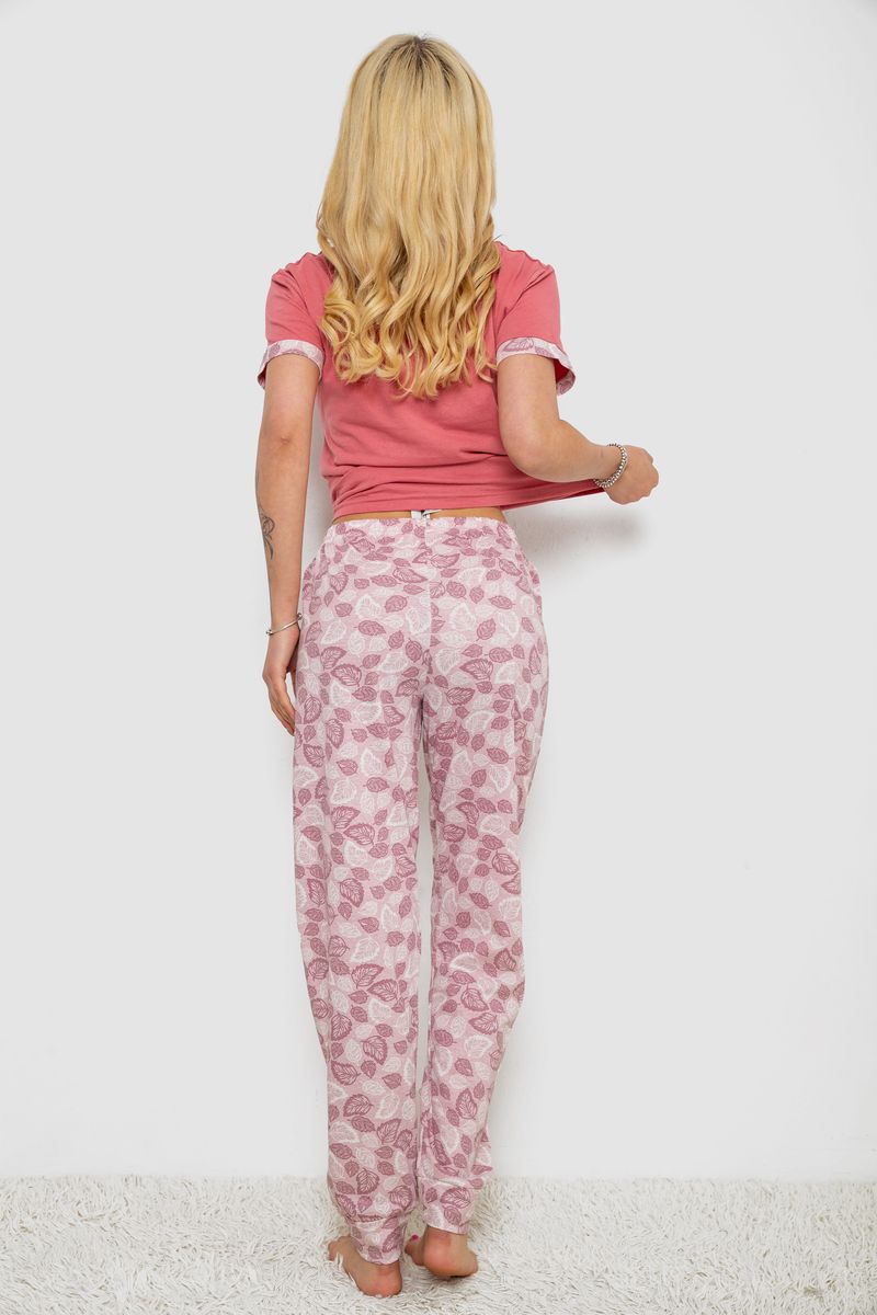 Піжама жіноча з принтом, колір пудровий, 243R9249 - Зображення 4