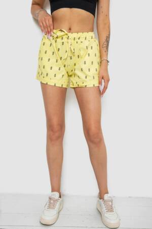 Шорти жіночі з принтом, колір жовтий, 238R7164-2