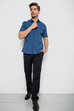 Сорочка чоловіча з принтом, колір синій, 214R7020