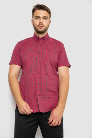 Сорочка чоловіча в клітинку, колір червоний, 214R4564