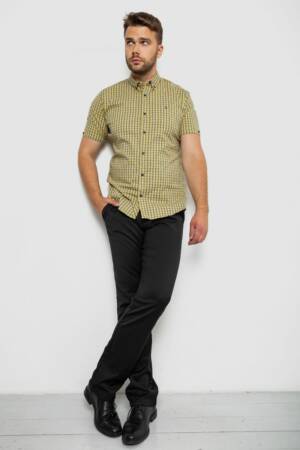 Сорочка чоловіча в клітинку, колір жовтий, 214R4564
