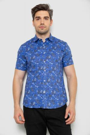 Сорочка чоловіча з принтом, колір електрик, 214R6917-10