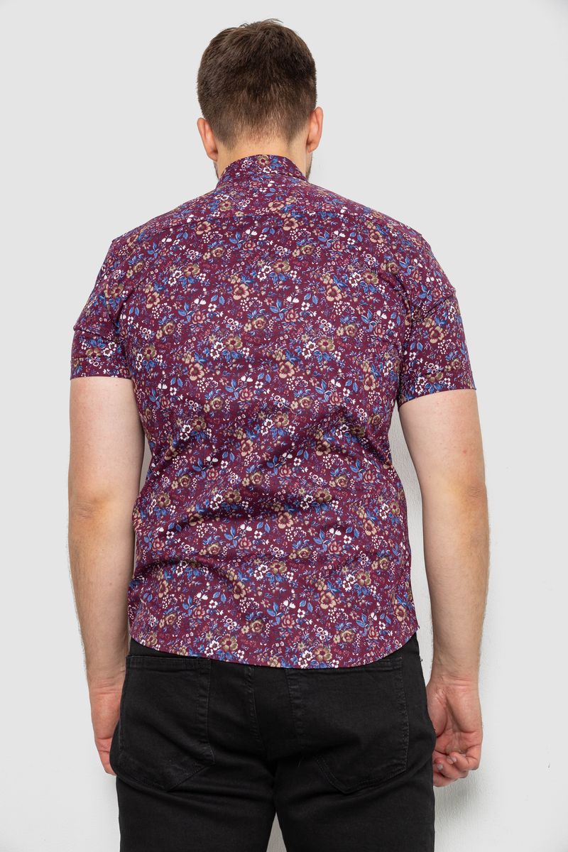 Сорочка чоловіча з принтом, колір сливовий, 214R6917-10 - Зображення 4