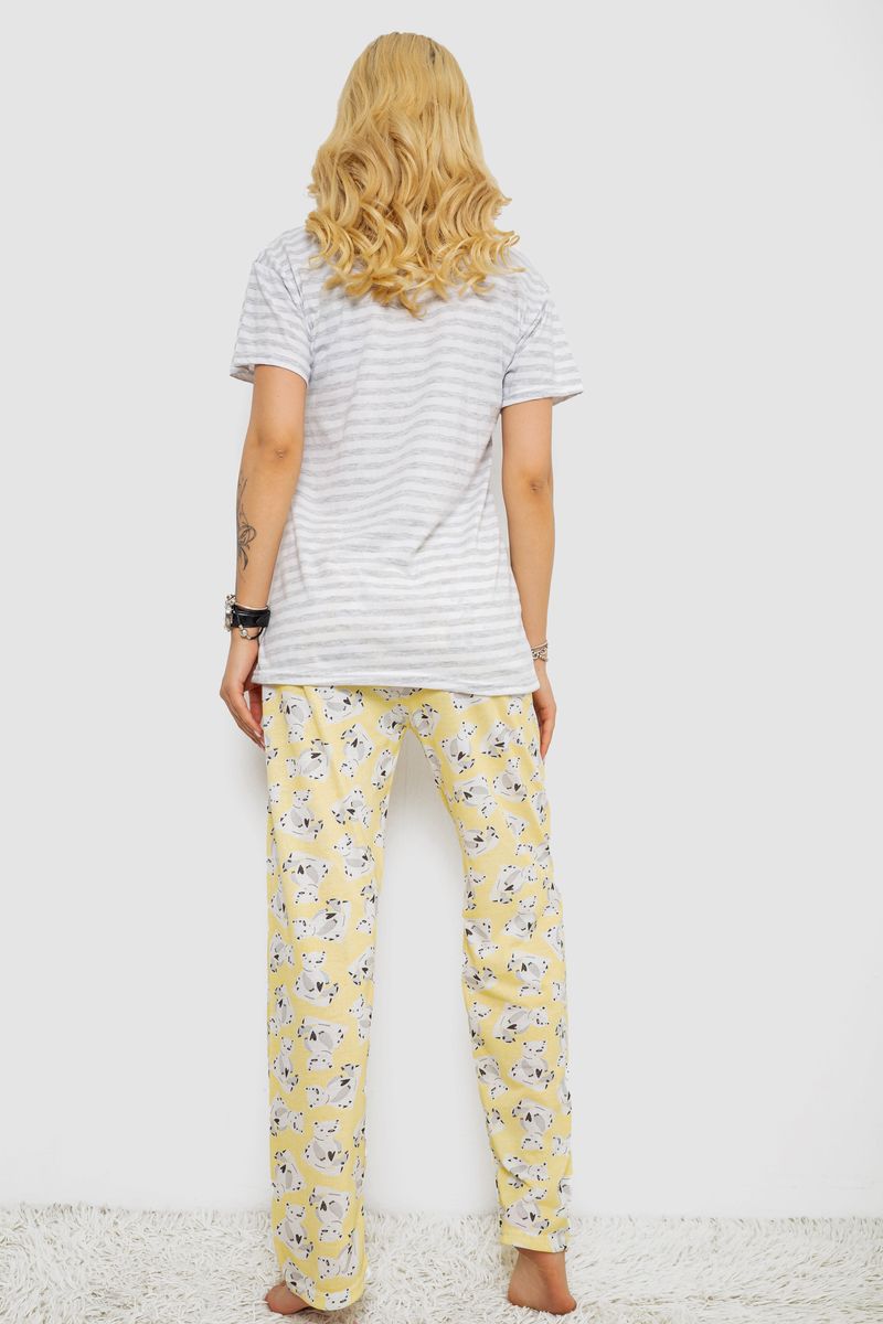 Піжама жіноча з принтом, колір сірий, 243R3678 - Зображення 4