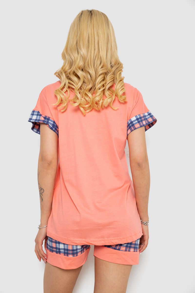 Піжама жіноча з принтом, колір кораловий, 243R3043 - Зображення 4