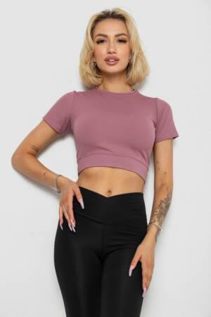 Футболка – топ жіноча в рубчик, колір пудровий, 238R58210