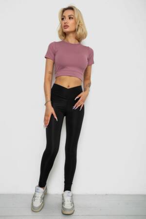 Футболка – топ жіноча в рубчик, колір пудровий, 238R58210