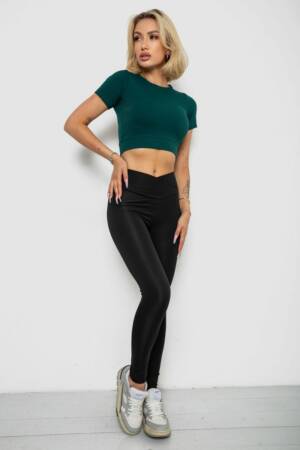 Футболка – топ жіноча в рубчик, колір зелений, 238R58210