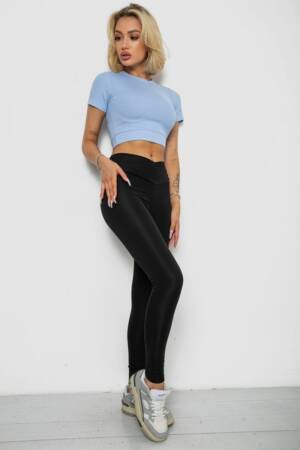 Футболка – топ жіноча в рубчик, колір блакитний, 238R58210