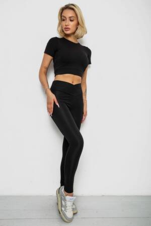 Футболка – топ жіноча в рубчик, колір чорний, 238R58210