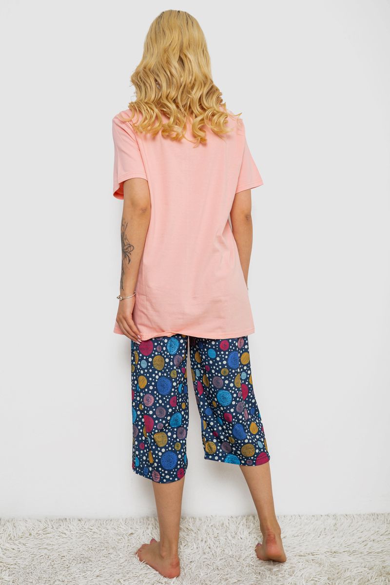 Піжама жіноча з принтом, колір персиковий, 243R10386 - Зображення 4