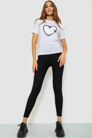 Жіноча футболка з принтом, колір білий, 241R121