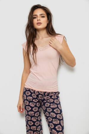Піжама жіноча, колір персиковий, 243R1484-028