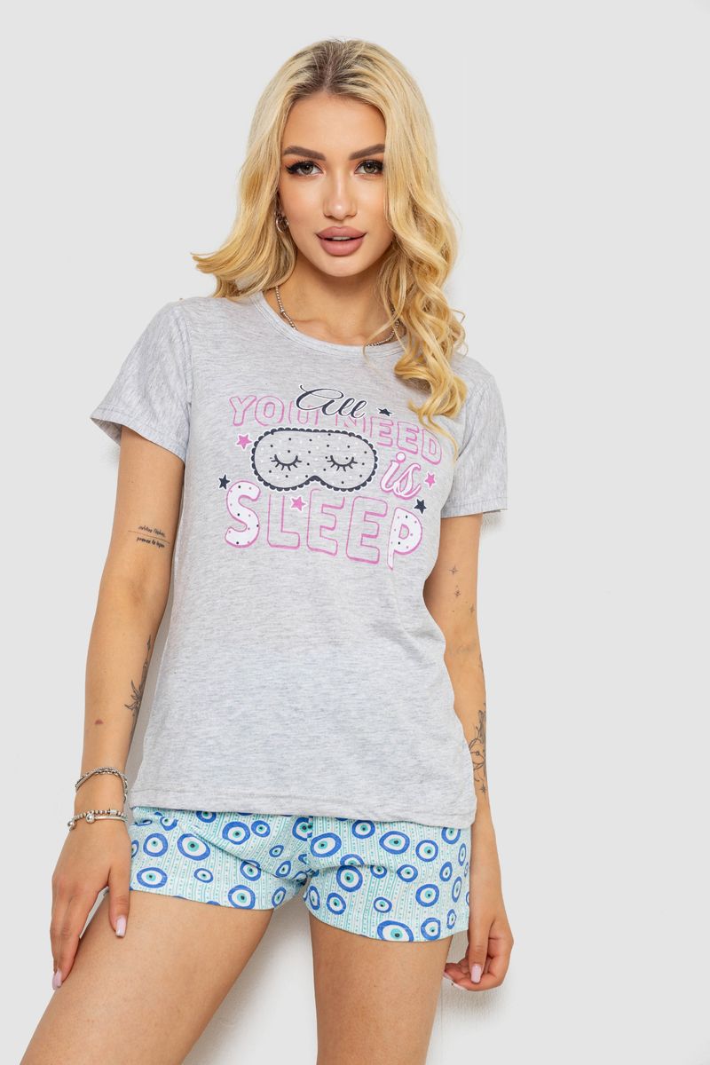 Піжама жіноча, колір сірий, 243R50715