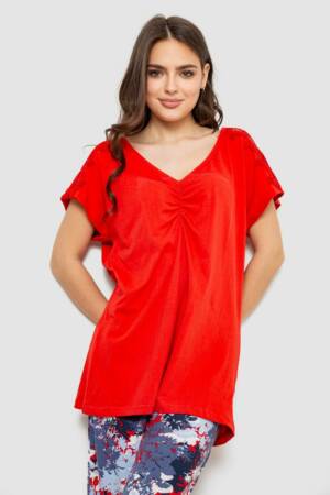 Жіноча піжама з принтом, колір червоний, 243R1602-006