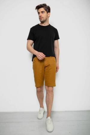 Шорти чоловічі однотонні, колір темно-гірчичний, 238R2485