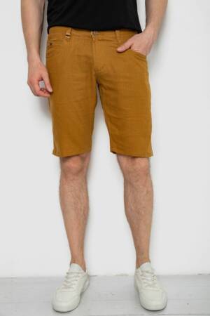 Шорти чоловічі однотонні, колір темно-гірчичний, 238R2485