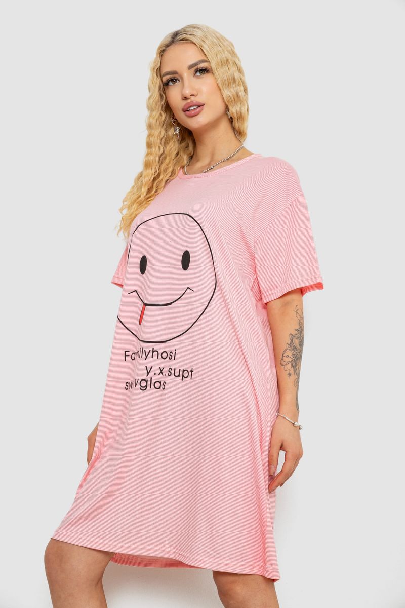 Нічна сорочка, колір рожево-білий, 238R335-2 - Зображення 3