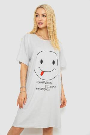 Нічна сорочка, колір сіро-білий, 238R335-2