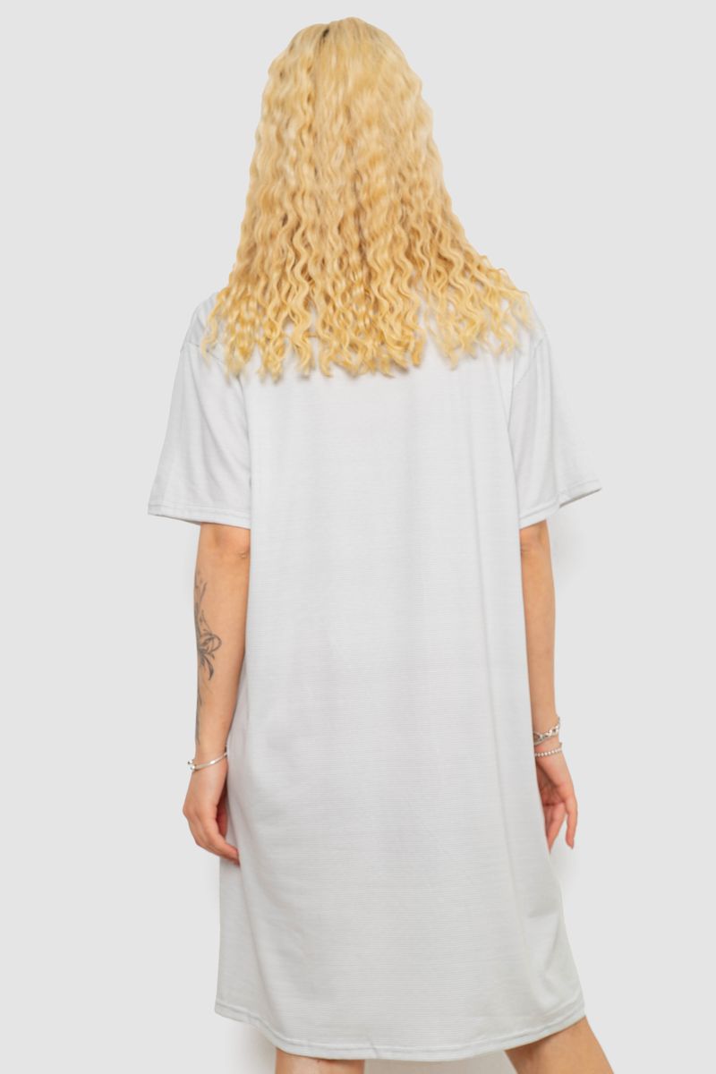 Нічна сорочка, колір сіро-білий, 238R335-2 - Зображення 4
