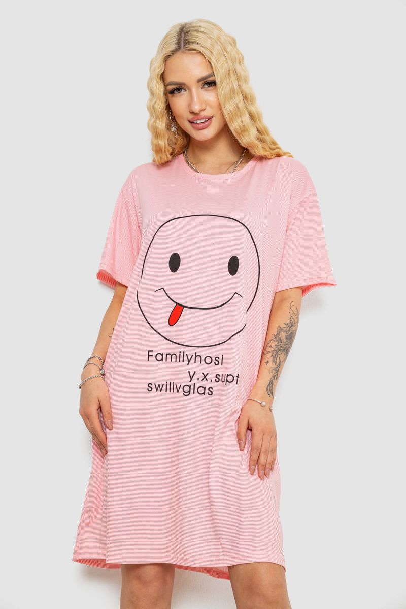 Нічна сорочка, колір рожево-білий, 238R335-2