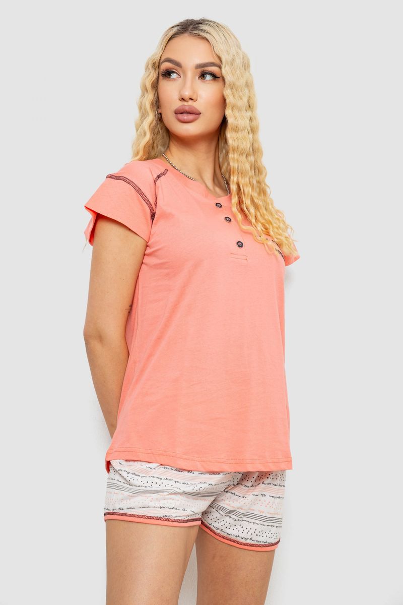 Піжама жіноча з принтом, колір персиковий, 243R0004-P5 - Зображення 3