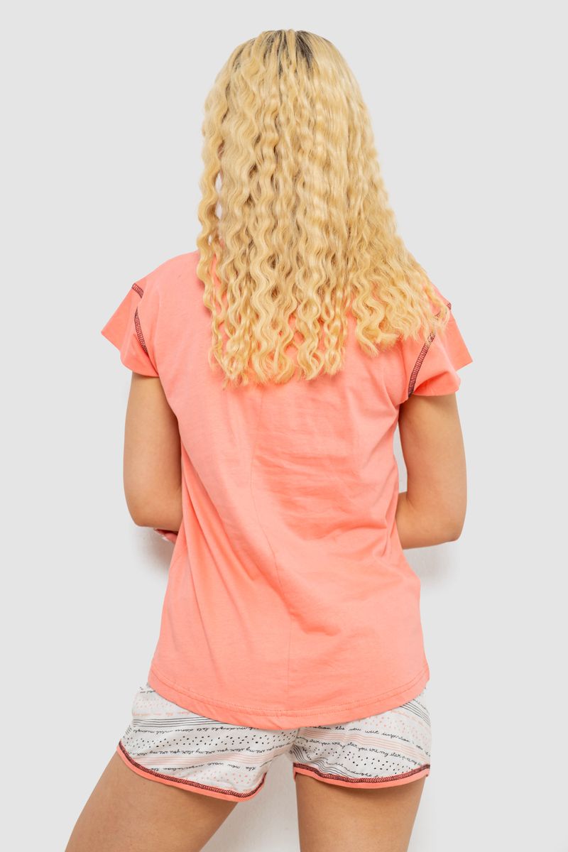 Піжама жіноча з принтом, колір персиковий, 243R0004-P5 - Зображення 4