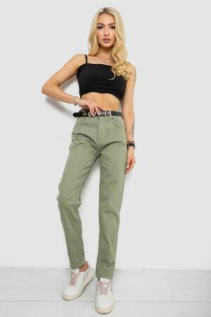 Джинси жіночі MOM, колір оливковий, 182R00296