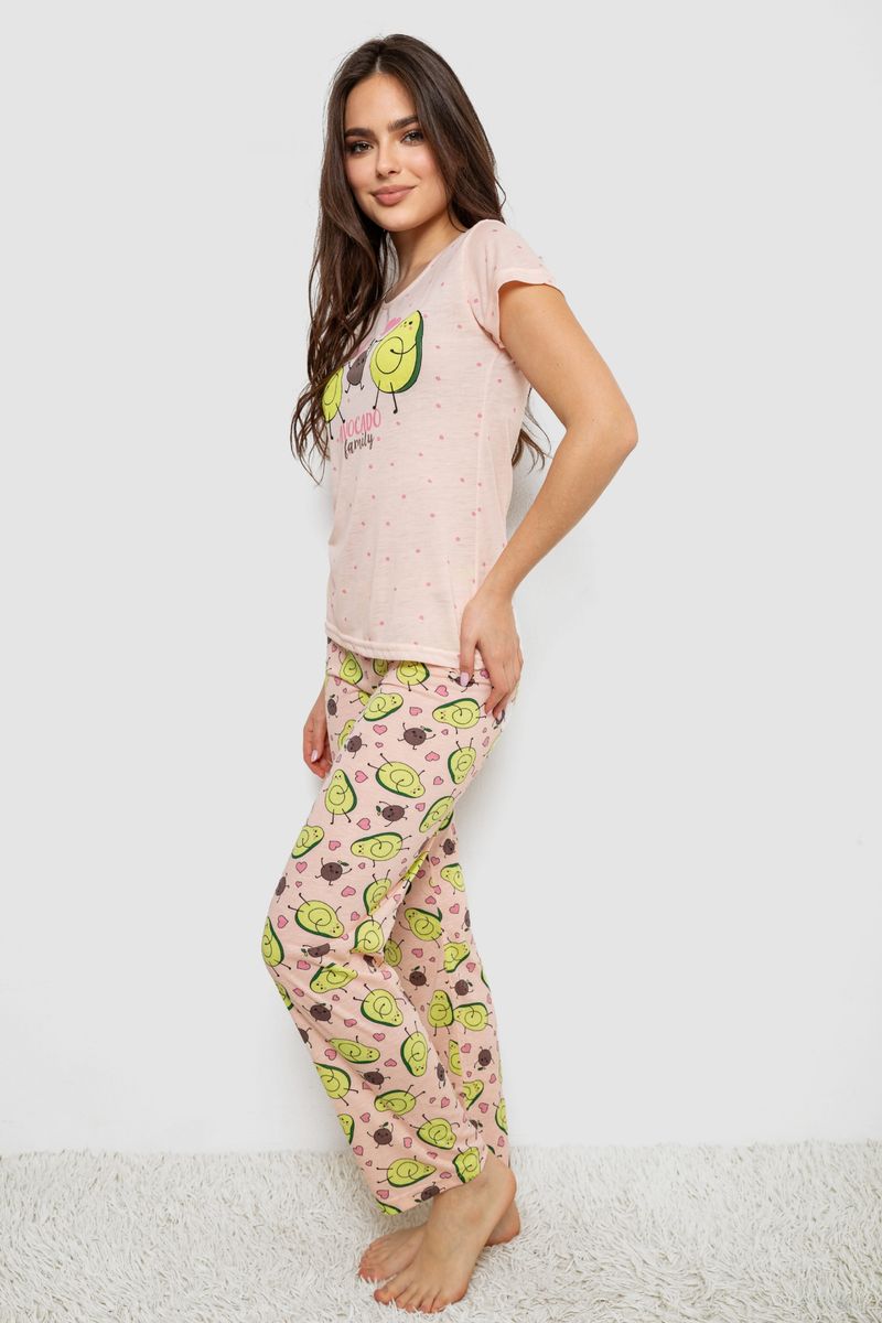 Жіноча піжама з принтом, колір рожевий, 243R7092 - Зображення 3