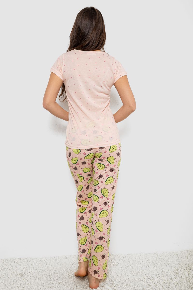 Жіноча піжама з принтом, колір рожевий, 243R7092 - Зображення 4