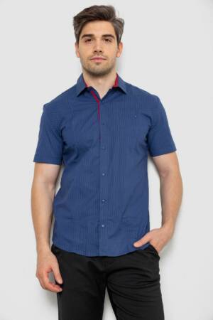 Сорочка чоловіча з принтом, колір синій, 214R7129