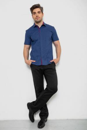Сорочка чоловіча з принтом, колір синій, 214R7129