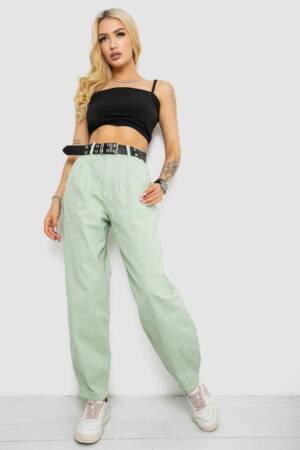 Джинси жіночі балони, колір оливковий, 182R00263