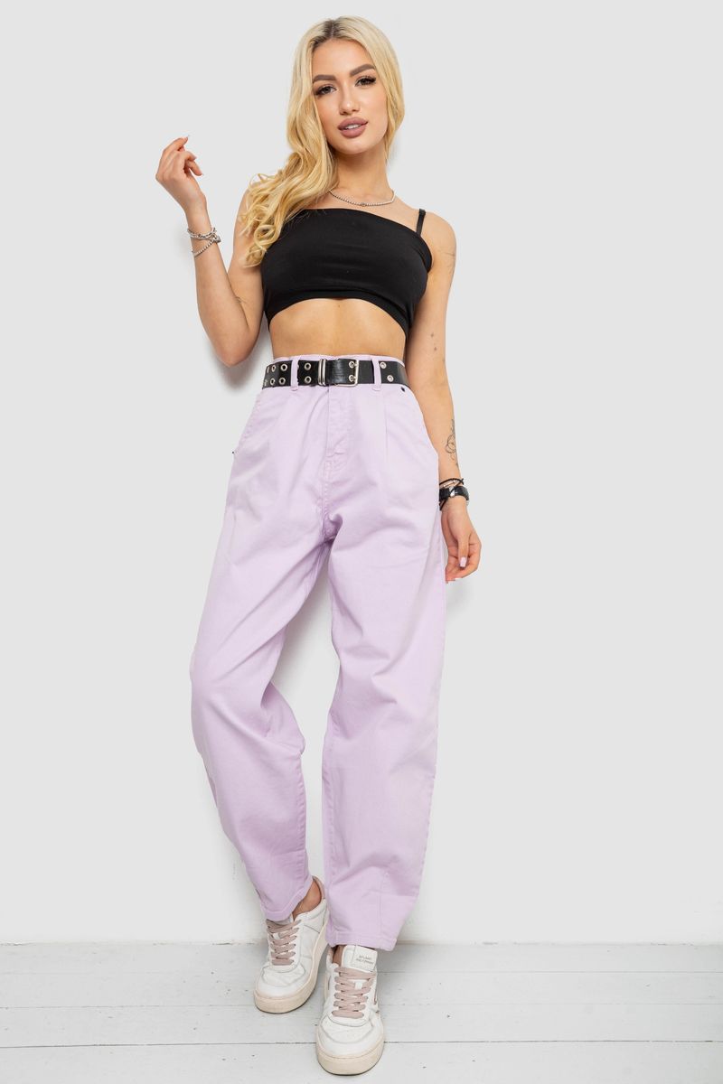 Джинси жіночі балони, колір бузковий, 182R00263