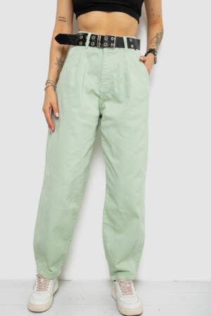 Джинси жіночі балони, колір оливковий, 182R00263