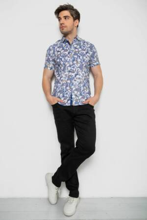 Сорочка чоловіча з короткими рукавами, колір бузковий, 214R582