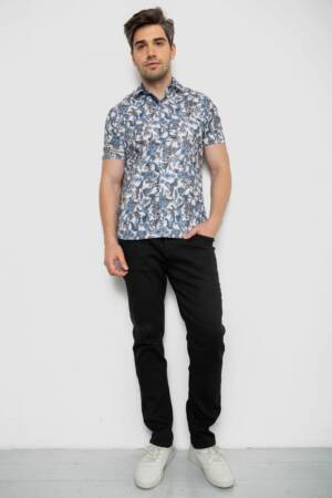 Сорочка чоловіча з короткими рукавами, колір синій, 214R582