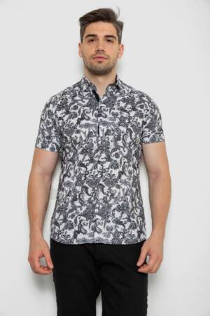 Сорочка чоловіча з короткими рукавами, колір сірий, 214R582