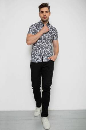 Сорочка чоловіча з короткими рукавами, колір сірий, 214R582