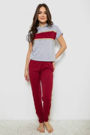 Піжама жіноча, колір сірий, 243R1488-013